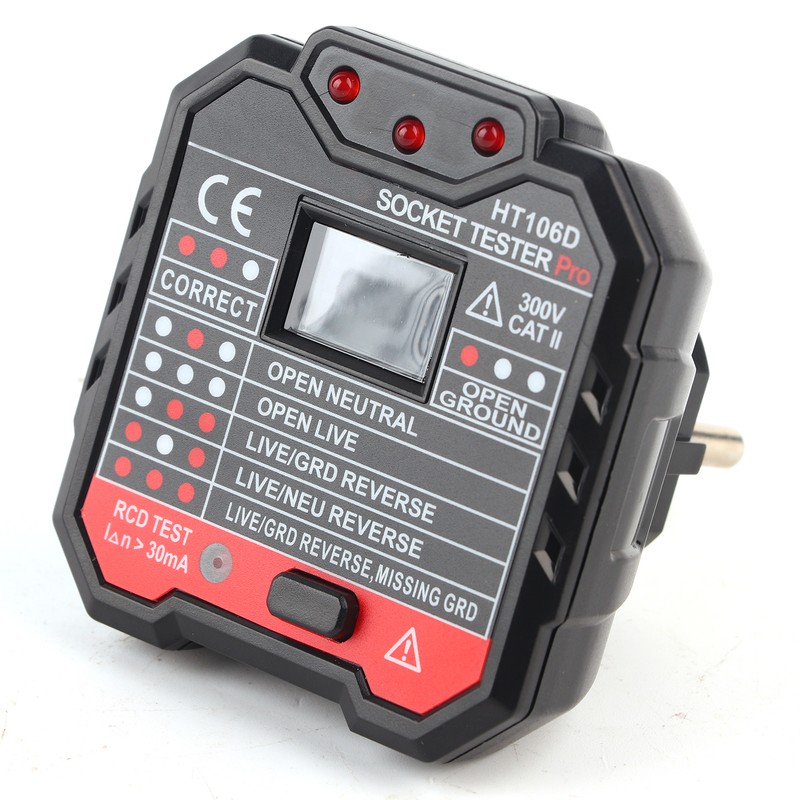 Electric Socket Tester Digital Display Fault Checker Detector Wall Plug