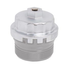 Steelman 6 and 8 Cylinder Oil Filter Housing Wrench for Toyota and Lexus, 64.5mm x 14 Flute, 3/8-inch Drive, Integrated 27mm Hex Nut