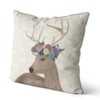 Kelly Stevens-McLaughlan, Bohemian Deer on Cream Cushion / Pillow Cover,