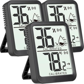 AyayaBoss AyayaBoss 3 Pack Room Thermometer Indoor Hygrometer for Home, Digital Sensor Mini Humidity Gauge Meter, Temperature Humidity Monitor for Bedroom, Pet, Plant - Battery Included