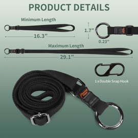 Desing Wish Dual-Use Adjustable Lanyard with AirPods Case Cover Pouch, Thickened Fabric Belt Crossbody Lanyard Anti-lost Neck Strap Holder for AirPods 1/2/3/Pro - Black