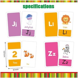 Early Learning Flash Cards Number Flash Cards Alphabet Flash Card 2-4 Years, Learn Colors Number Shapes Animals ABC Letters Sight Words