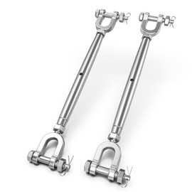 hannger Turnbuckle, 2 Pack 3/8" (M10) 304 Stainless Steel Turnbuckles for Cables Wire, Closed Body Design, 3200 lbs Working Load Limit - Heavy Duty Wire Tensioner for Shade Sails Hardware, Ziplines