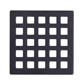 Uni-Green Square Drain Grate Replacement | Drain Cover | Shower Strainer Grid Mission Style (Matte Black)