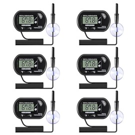 AEDIKO Aquarium Thermometer LCD Digital Fish Tank Thermometer (6 Pieces)