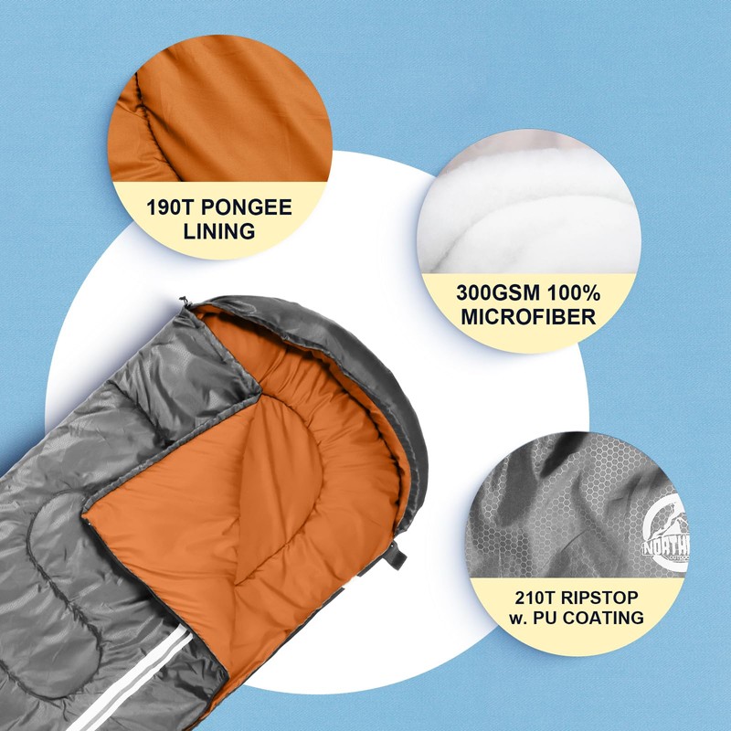 Northroad Lightweight Sleeping Bags for Adults Cold Weather, Waterproof Backpacking