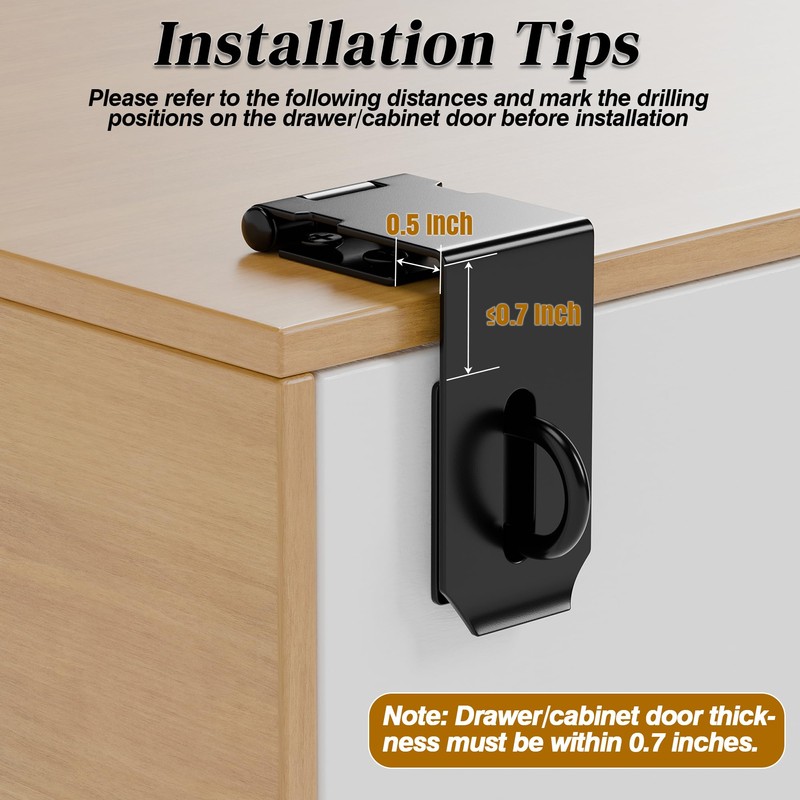 KIMIWISE 5 Inch Door Hasp Latch, 90° Right Angle Heavy
