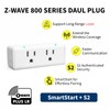 Minoston 800 Series Zwave Dual Outlet Plug, On/Off Z-Wave Repeater