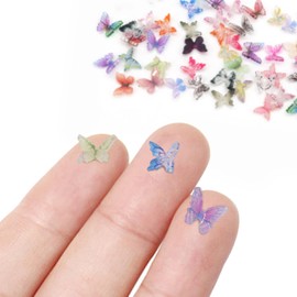 QUPIVA 60Pcs Mini Resin Butterflies, Miniature Dollhouse Accessories Tiny Butterflies for Crafts, Mini Resin Animals Figurines for DIY Fairy Garden Dollhouse Micro Landscaping Decoration