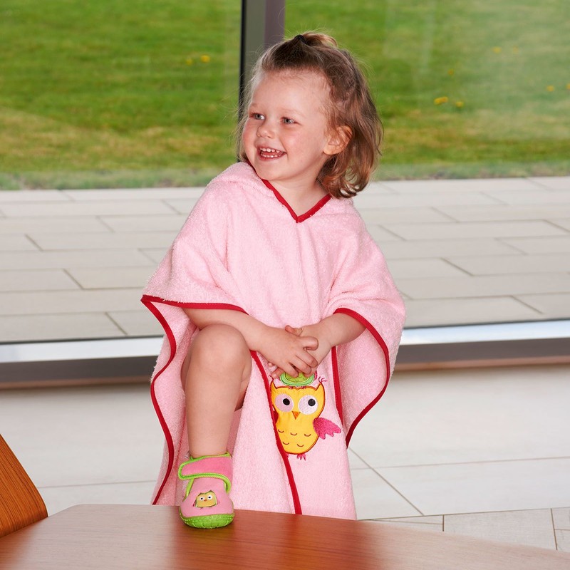 Playshoes Unisex Kinder Frottee-poncho Bademantel Handtuch, Eule, L Ab Ca.