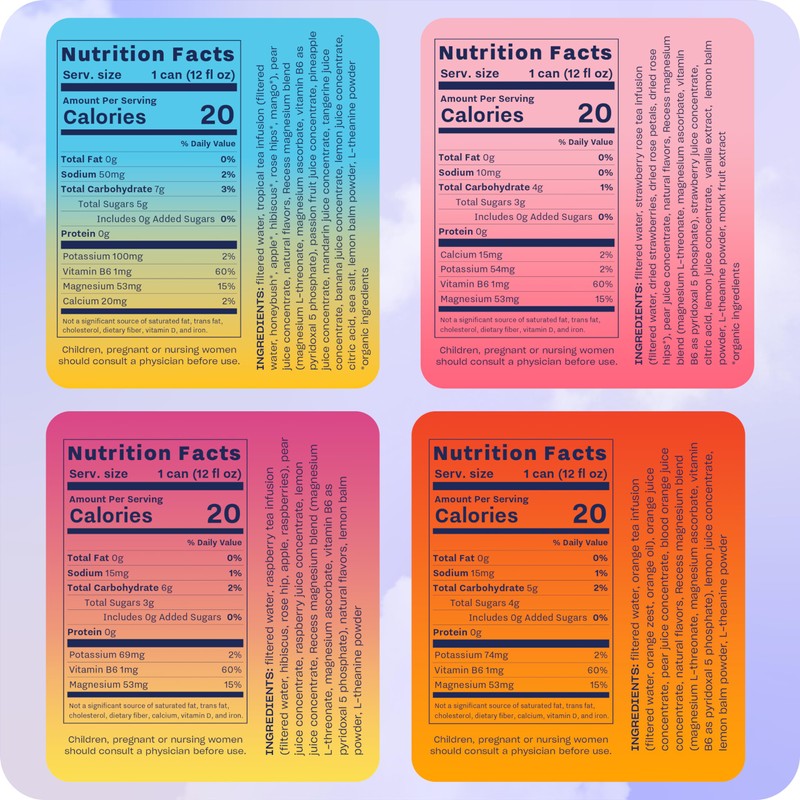 Recess Mood Magnesium & Adaptogen Drink, Relaxation Beverage, 12 Ounce