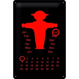 Nostalgic-Art Ampelmann calendar 20259 Metal Sign 20 x 30 CM Red