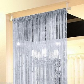 2 Pack Home Decor Sequin Curtain for Doorway,Door String Curtains,Closet Bedroom Blind Living Room Divider,Window Wall Panel Fringe Backdrops Sheer no Beads Beaded Decorative Crystal (Silver)