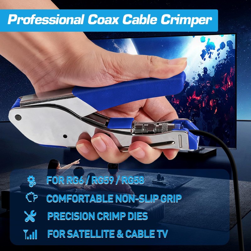 ZOERAX Coax Cable Crimper Kit for RG59 RG6, 3-in-1 Coaxial