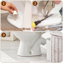 Starfish Ceramic Toilet bolt Covers,Sea Themed Decorative Toilet bolt Caps, Toilet Screw Cover Caps, Easy Installation for Toilets Bowl,Bathroom Toilet Accessories Decor(White)