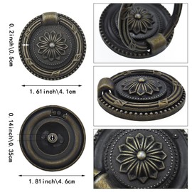 Qusmeiyici 8 Pack Drop Ring Handles, Cupboard Pulls, Vintage Bronze Drop Ring Knobs Pulls, Drawer Ring Handle Knobs for Furniture Cabinet