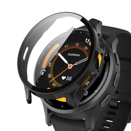 AiMaoo Garmin Venu 3 Compatible Case Tempered Glass Film Protective Cover Hard Polycarbonate Material Integrated Shockproof Scratch-Resistant Anti-Discoloration Full Coverage Full Protection for