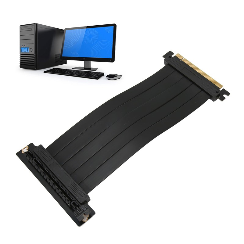 PCIE 3.0 16x Riser Cable High Speed Flexible 90 Degrees