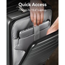 LUGGEX Carry On Luggage 22x14x9 Airline Approved, Expandable Polycarbonate Suitcase with Front Pocket and USB Port (Silver, 20 Inch, 36.1L)