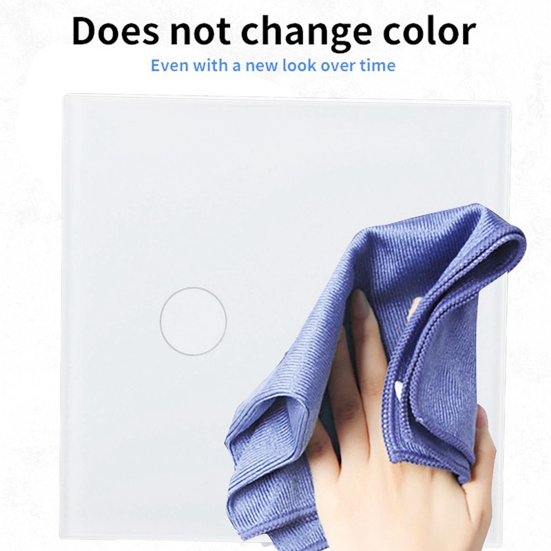 2 Gang Wall Switch with Indicator Tempered Glass Panel Touch