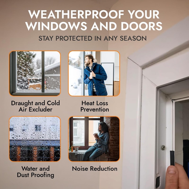 Storm Patrol™ 12 Meters UPVC Rubber Window and Door Seal,