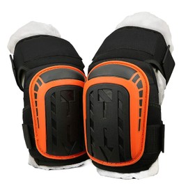 HASAKI Rodilleras de Trabajo，Rodilleras de Esponja Gruesa,Rodilleras de deportivas profesionales con cojín de gel y correas antideslizantes,Apto para construcción,limpieza,trabajo,jardinería, deportes-Naranja