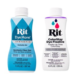 Rit DyeMore 7 Oz. Synthetic Liquid Fiber Dye for Clothing, Décor, and Crafts – Kentucky Sky with Color Fixative