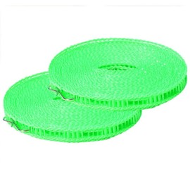2pcs Windproof Non-Slip Clothesline, Portable Clothesline for Outdoor & Home, Retractable Clothesline for Indoor Outdoor Travel Camping (Green, 8 Meters)
