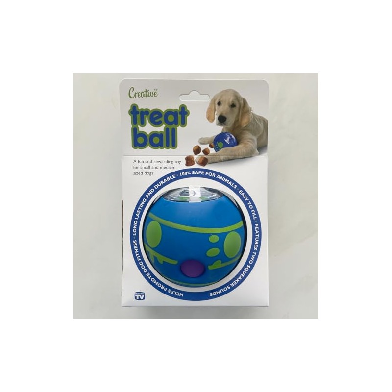 Creative Treat Ball Interactive Dog Toy, Durable Squeaker Ball for