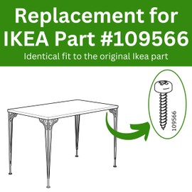 Spare Hardware Parts Replacement for IKEA Furniture Screw Chipboard Flat TRX Screw - Part #109566 | Chipboard Screw M4.5-2.0×20 Full Thread with PZD2 Recess| Pack of 16