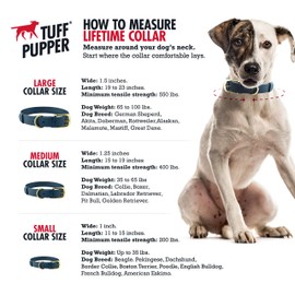 Tuff Pupper Classic Collar Heavy Duty Dog Collar - Stronger Than Leather - Waterproof & Odor Free - Guaranteed for Life