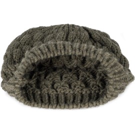styleBREAKER 04024193 Women's Knitted Beanie Hat with Bubble Pattern, Plain Winter, Raspberry Pattern Knitted Hat, olive