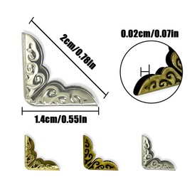 WELANE Book Corner Protector, 120 PCS Retro Metal Album Corner Protector for Scrapbook, Photo Album, Menu (1.4 x 2cm/0.55 x 0.78in)