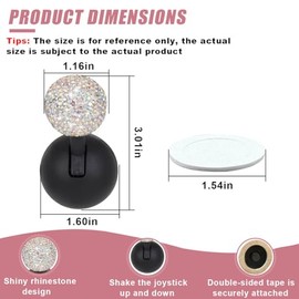 LHDOS Car Push Start Button Cover, Rhinestone Engine Start Stop Button Joystick Covers, One-Touch Push to Start Rocker Cover, Car Interior Decoration Accessories for Cars, Computers, and More (Multicolor)