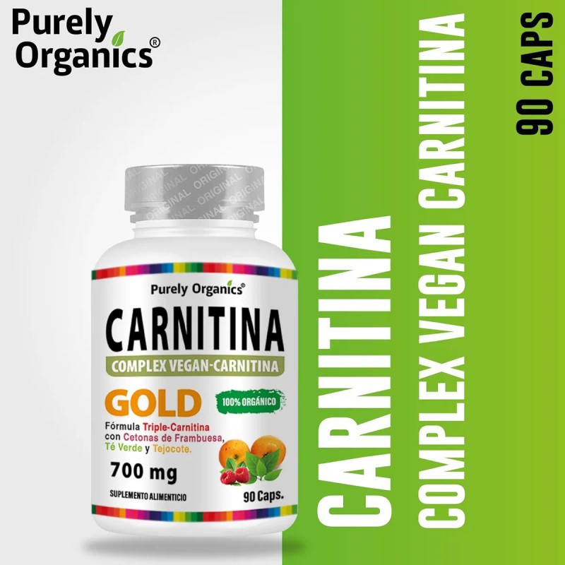 Carnitina Gold. Purely Organics, 90 Cápsulas. Sin sabor