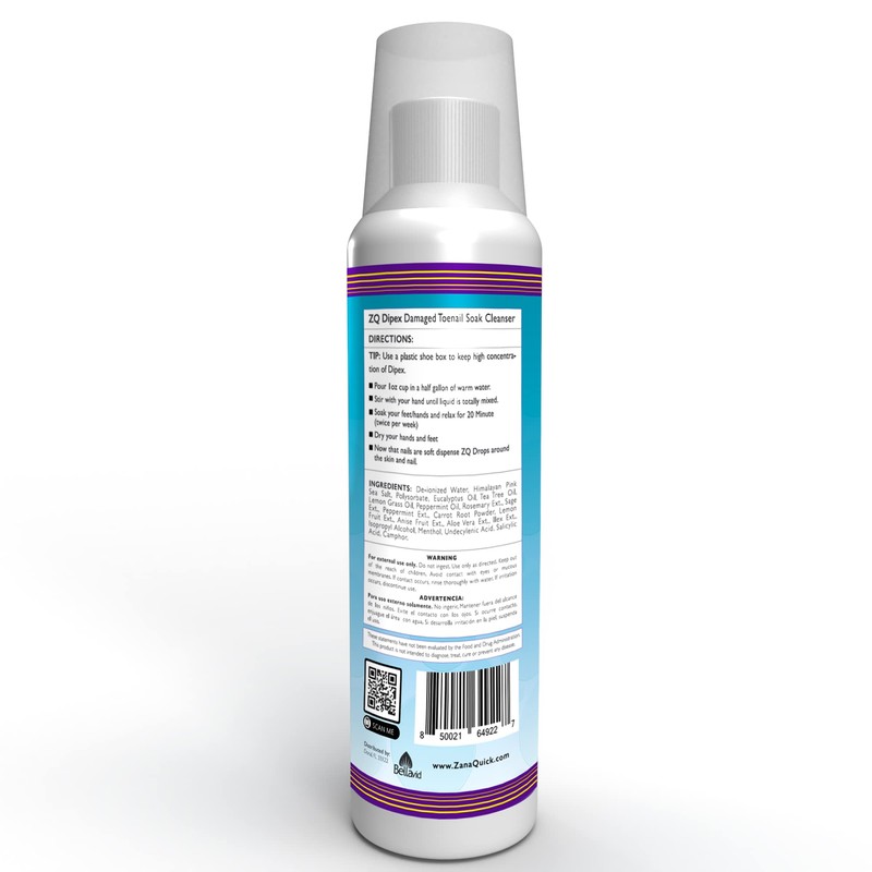 ZanaQuick Nail Soak Dipex- Extra Strength Foot Soak For Damaged