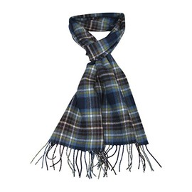 LOVARZI Wool Tartan Scarf Holyrood Blue - Lambswool Scarfs for Men & Women - Pure Wool Blue Tartan Scarves - Winter scarf for men & women
