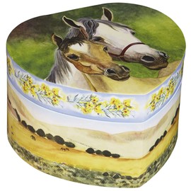 Enchantmints Love Of Horses Heart Musical Jewelry Box for Girls Jewelry Items – Boys Treasure Chest to Store Coins Bands & Accessories – Ideal for Birthdays Valentine's Gifts