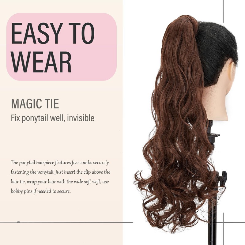 Dcbaboo Ponytail Extension, Ponytail Hairpiece, Braid Extensions, Wavy Long, 60