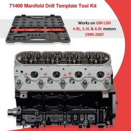 71400 Manifold Drill Template fit for GM/Chevy LSIII 4.8L, 5.3L, 6.0L Motors 1999-2007 - Removal Tool Kit Remove Broken Exhaust Precision Manifold Bolts Stud Without Damage Cylinder Head