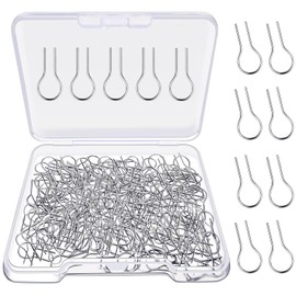 300 Pieces High Temperature Nichrome Wire Jump Rings R Shaped Nichrome Hanger Hooks for Ceramic Ornaments, Glass Projects, Porcelain，Stoneware and Fusing in Glass, with Plastic Storage Box (300)