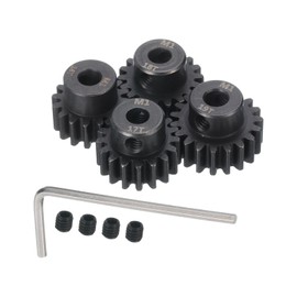 sourcing map 4Pcs RC M1 Motor Pinion Gear 5mm Shaft 16T/17T/18T/19T Hardened Pinion Gears Carbon Steel for 1/8 RC Model Car Boat Drone