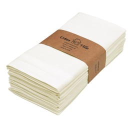 Urban Villa Ivory Cloth Napkins 100% Cotton Dinner Napkins (Set of 12) 18x18 Inches Absorbent Soft Durable Reusable and Washable Napkins - Ideal for Everyday Use Parties Wedding Spring Summer Easter