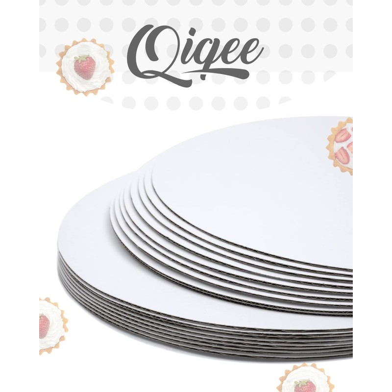 qiqee 40-Packs Cake Boards Round 10 Inch White Circles Rounds