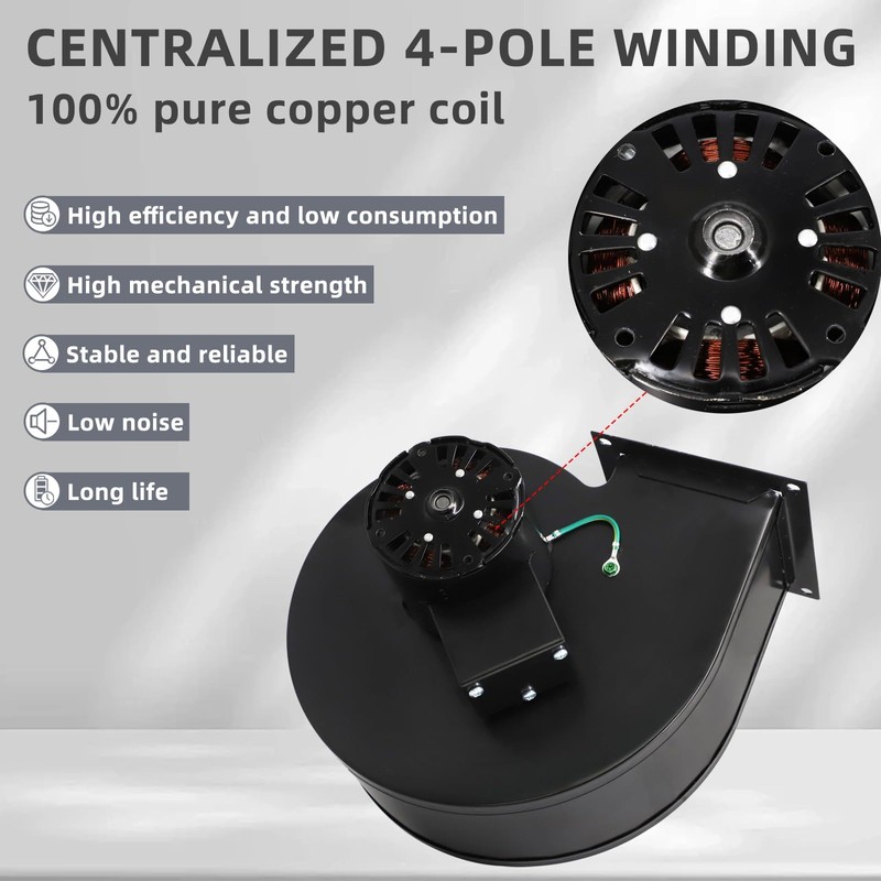 Criditpid PU-4C447 Draft Inducer Blower Motor Replaces for Dayton 1TDR3,