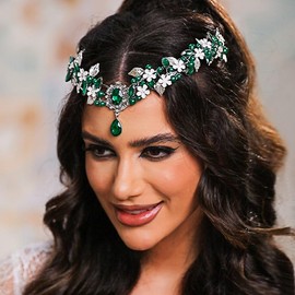 Diadema de corona de flores de Banatra plateada, con diamantes de imitación, coronas de hadas, tiaras, hojas, bosque, diosa, accesorios para el cabello de boda, para mujeres y niñas