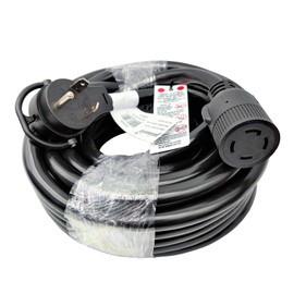 Parkworld 885446 NEMA TT-30P to L14-30R Adapter Cord, RV 30A TT-30 Male Plug with Handle to Generator 30A 4-Prong L14-30 Female Receptacle (25 Foot)