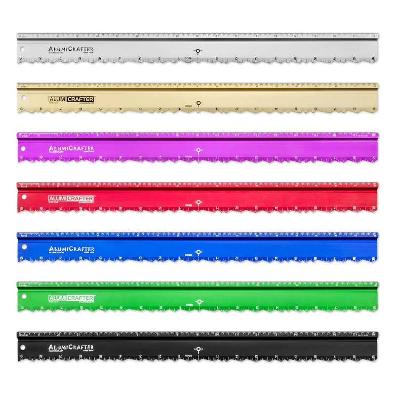 Alumicolor AlumiCrafter Straight Edge Metal Ruler with Unique Deckle Edge,