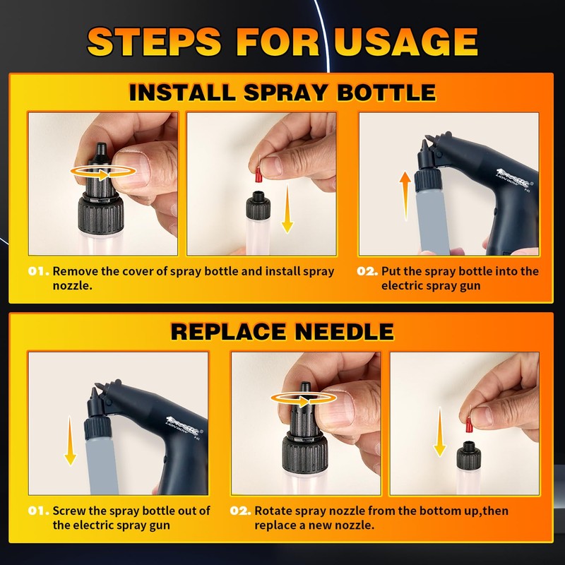 Lionbow Spray Bottles Set for Paint Sprayer Gun -6 Bottles,6
