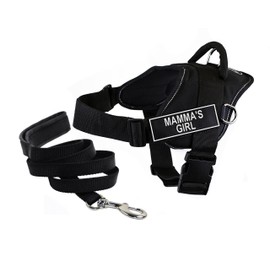 Dean & Tyler's DT Fun "MAMMA'S GIRL" Harness with Reflective Trim, X-Large, And 6 ft Padded Puppy Leash.